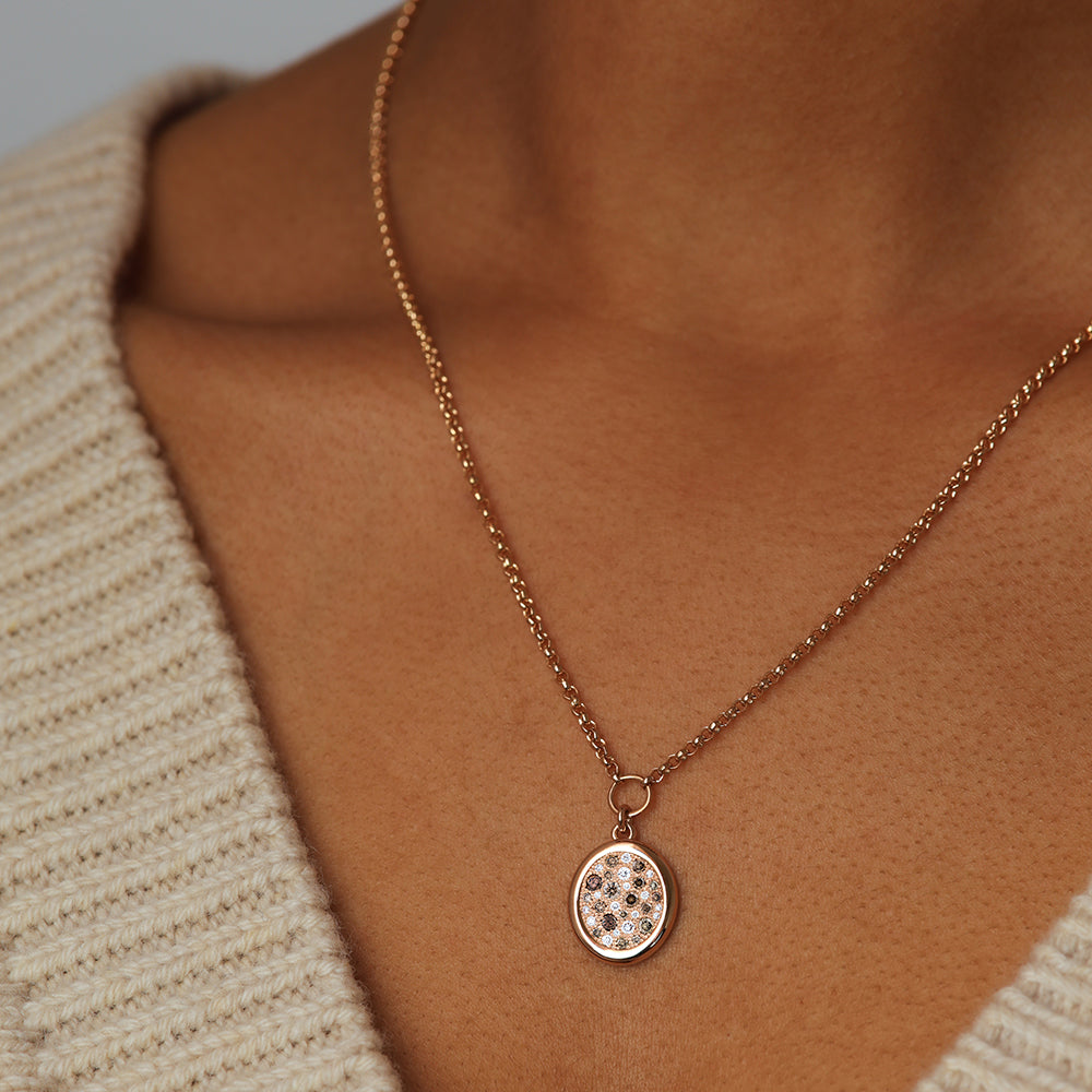 Pendentif Soluna diamants bruns M - Deloison Paris