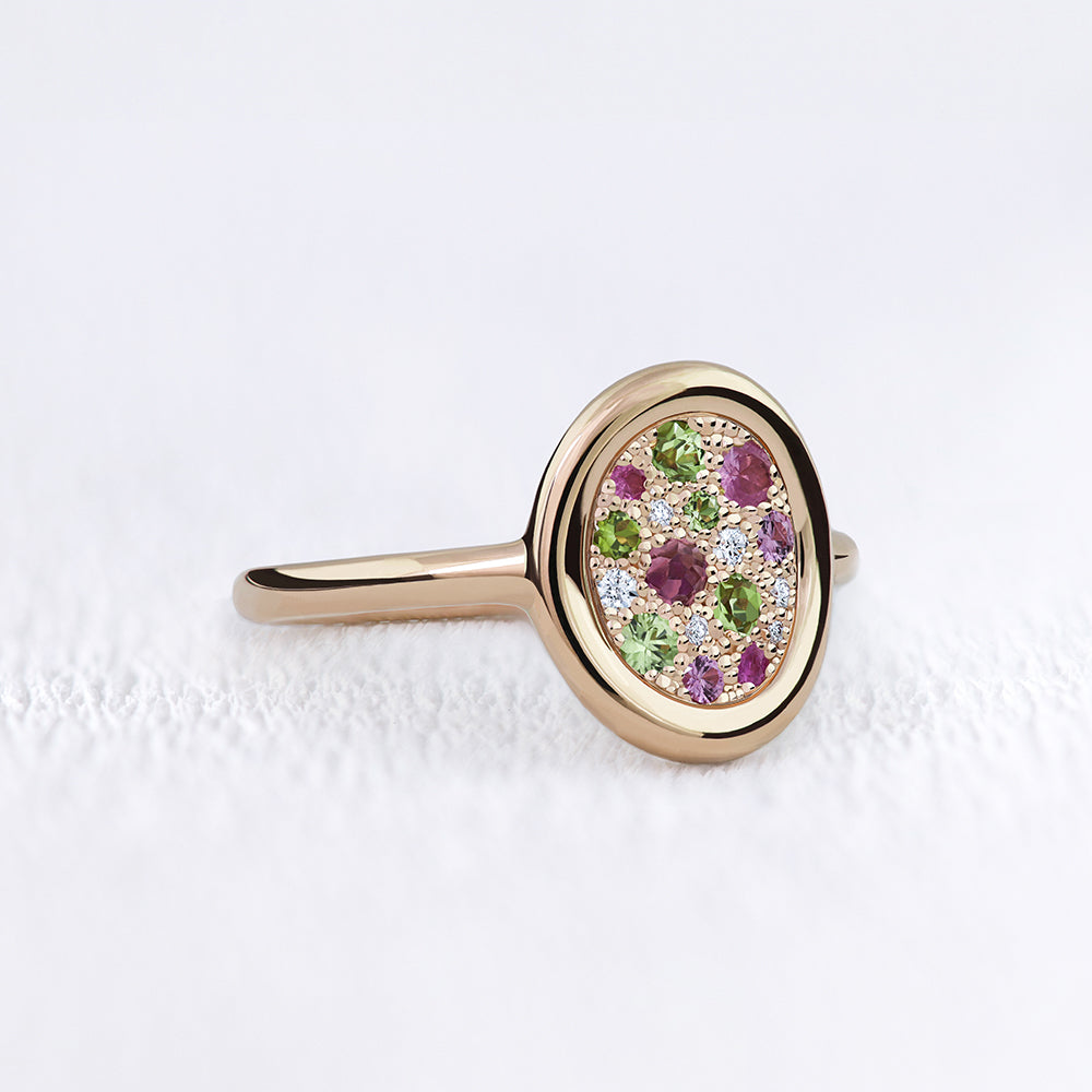 Soluna saphirs roses et verts S - Deloison Paris