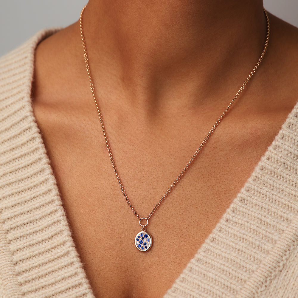 Pendentif Soluna saphirs bleus S - Deloison Paris