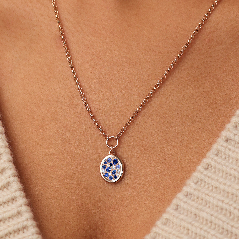 Pendentif Soluna saphirs bleus S - Deloison Paris