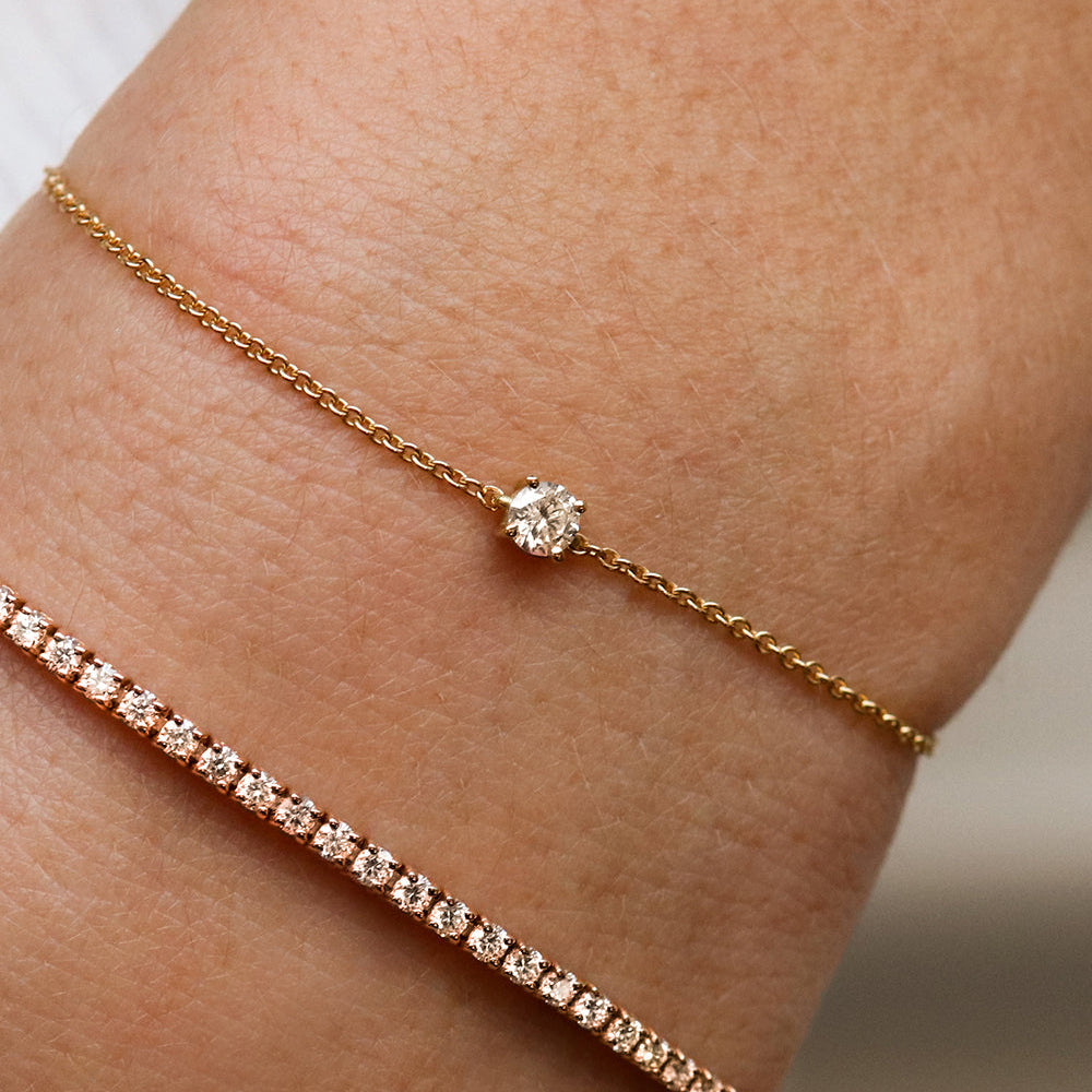 Bracelet en or 18 carats et diamant rond milgrain | Deloison Paris