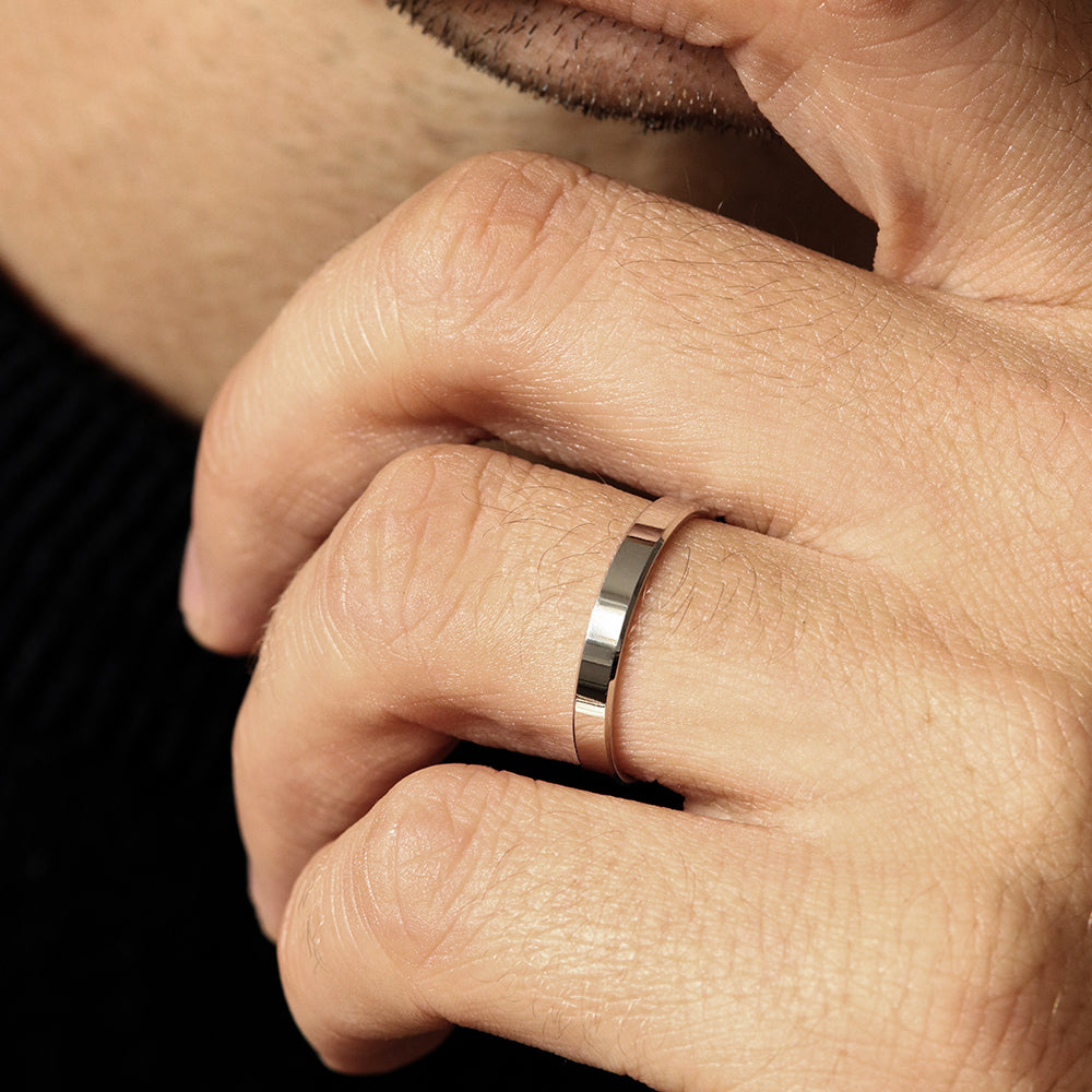 Alliance homme ruban 3mm en or 18 carats | Deloison Paris