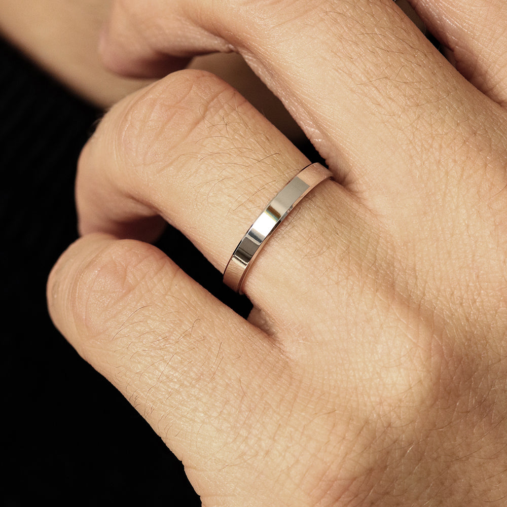 Alliance homme ruban 3mm en or 18 carats | Deloison Paris