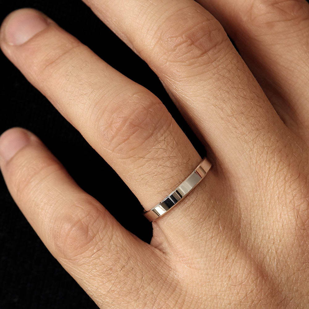 Alliance homme ruban 3mm en or 18 carats | Deloison Paris