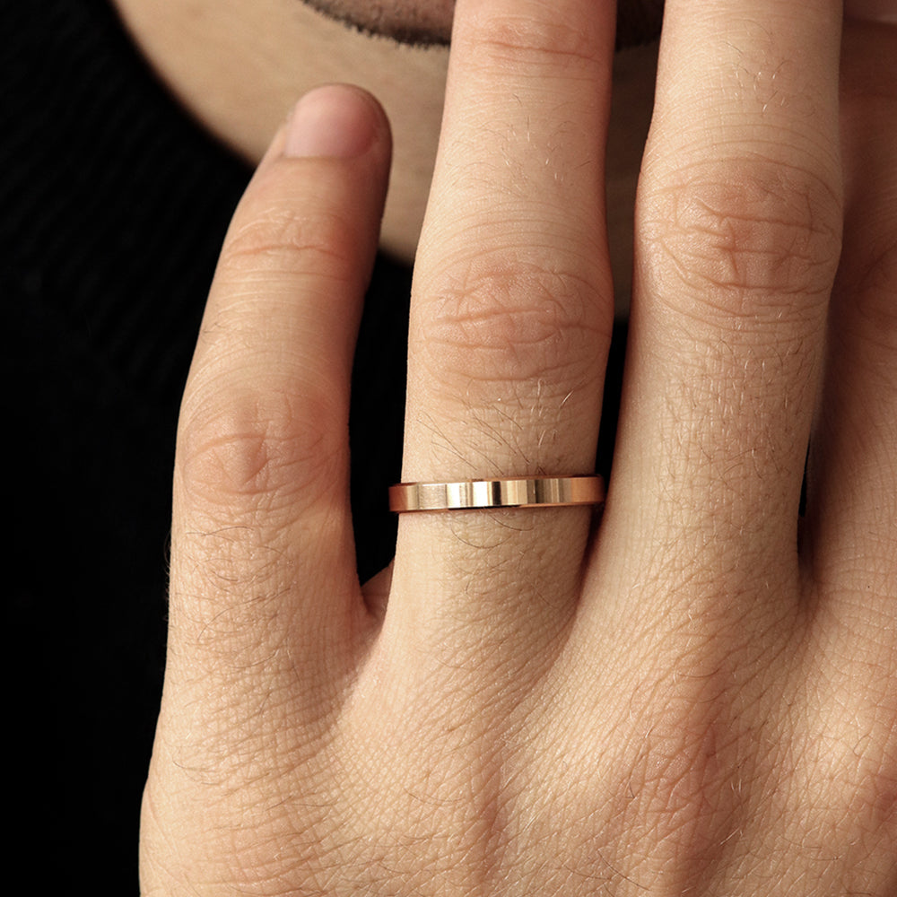Alliance homme ruban 3mm en or 18 carats | Deloison Paris