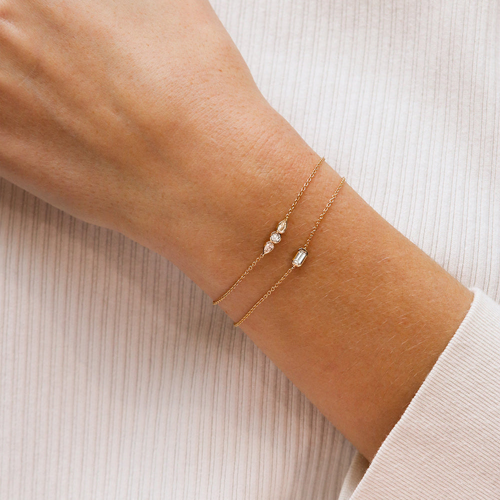 Pulsera de oro de 18 quilates con diamante talla esmeralda | Deloison Paris