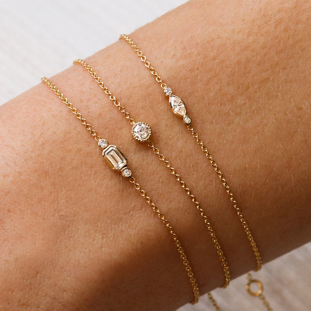 Bracelet en or 18 carats et diamant taille marquise | Deloison Paris