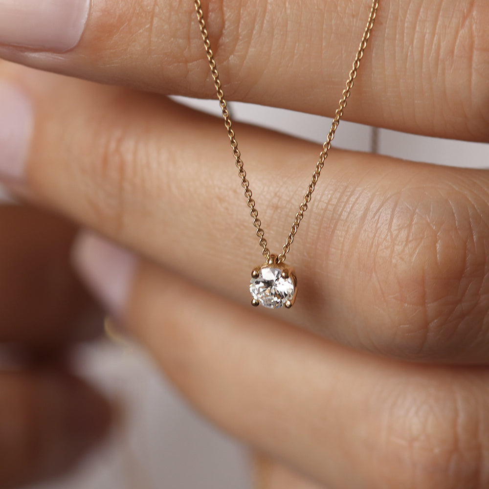 Pendentif en or blanc jaune rose et diamant Ada | Deloison Paris