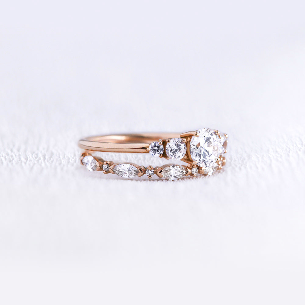 Alliance or 18 carats et diamants marquises - Deloison Paris