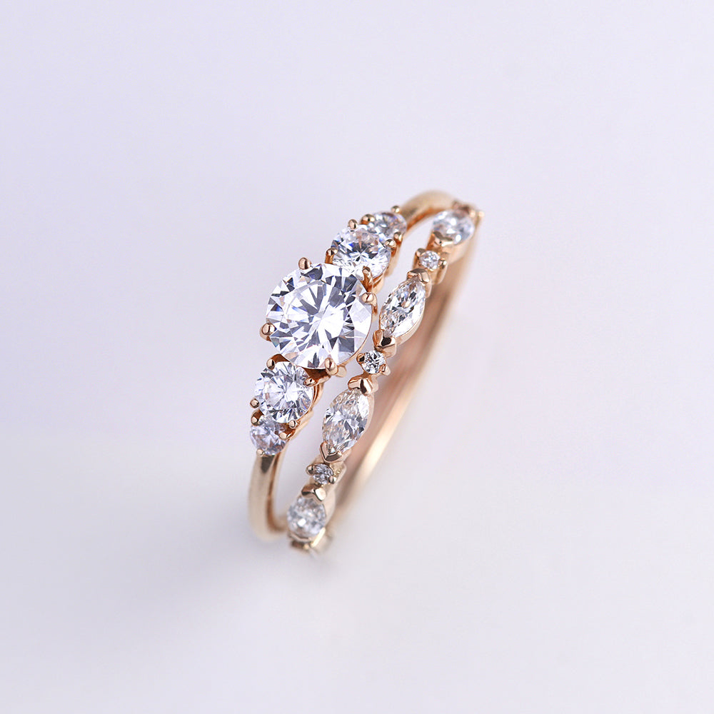 Alliance or 18 carats et diamants marquises - Deloison Paris