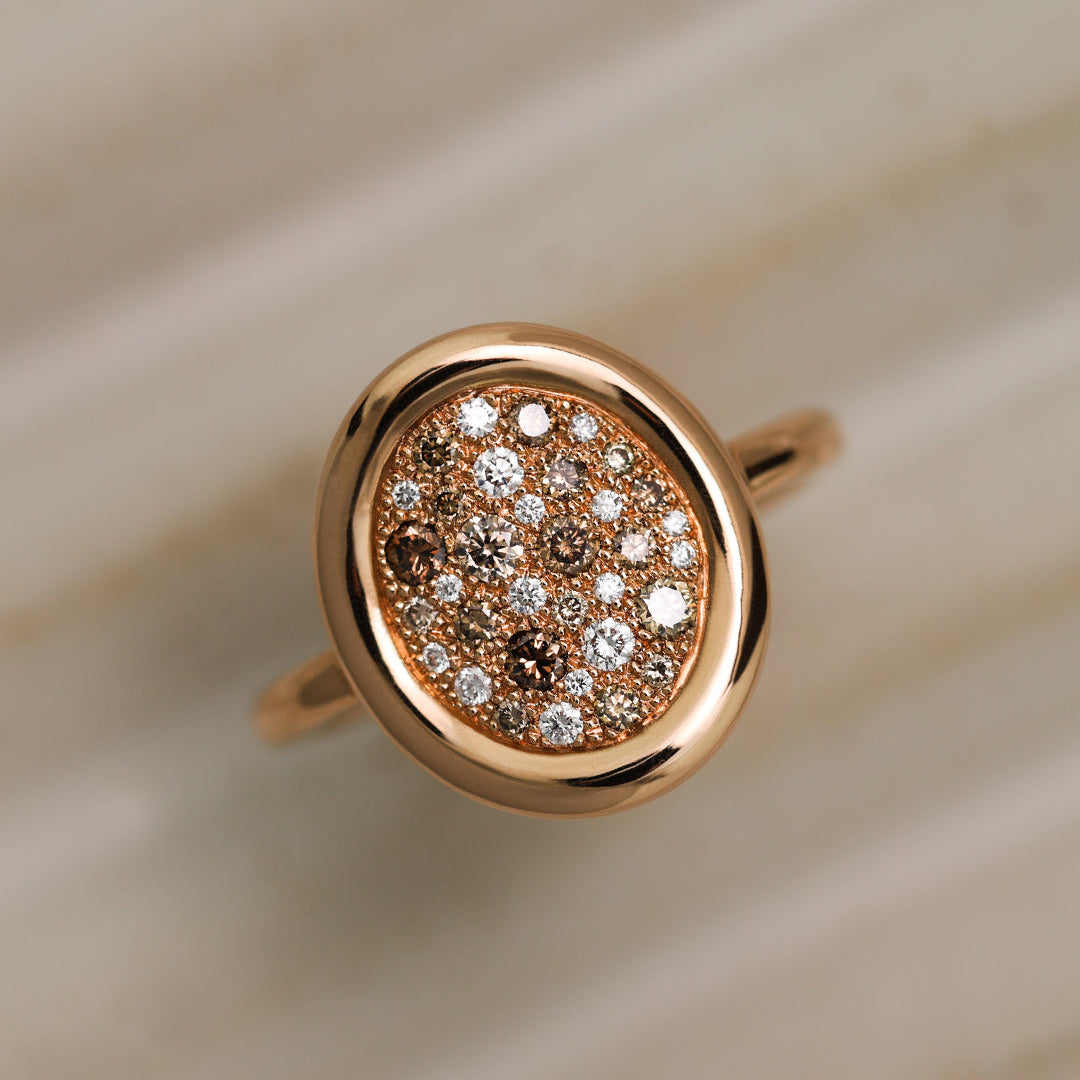 Bague Soluna diamants bruns et blancs