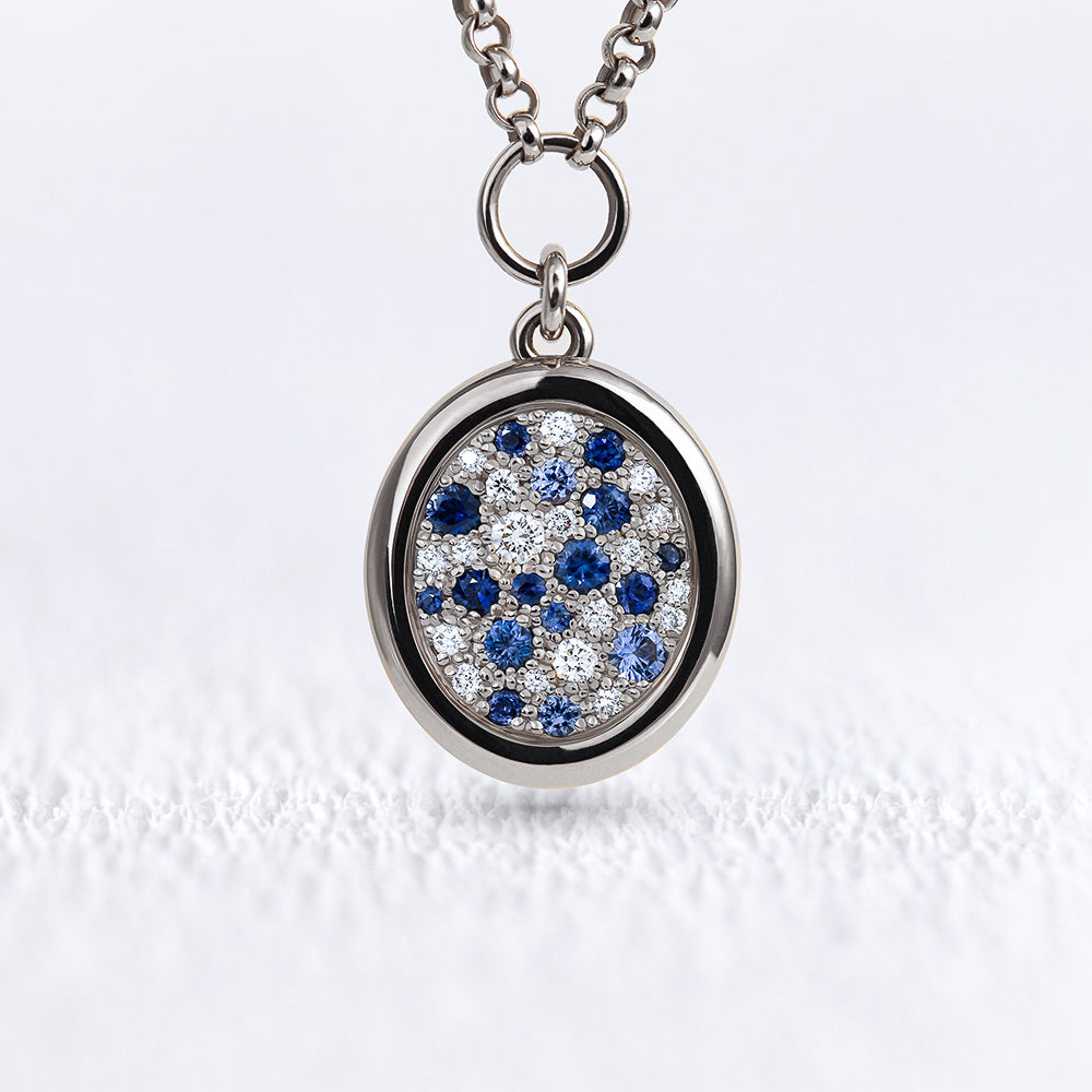 Pendentif Soluna saphirs bleus M - Deloison Paris