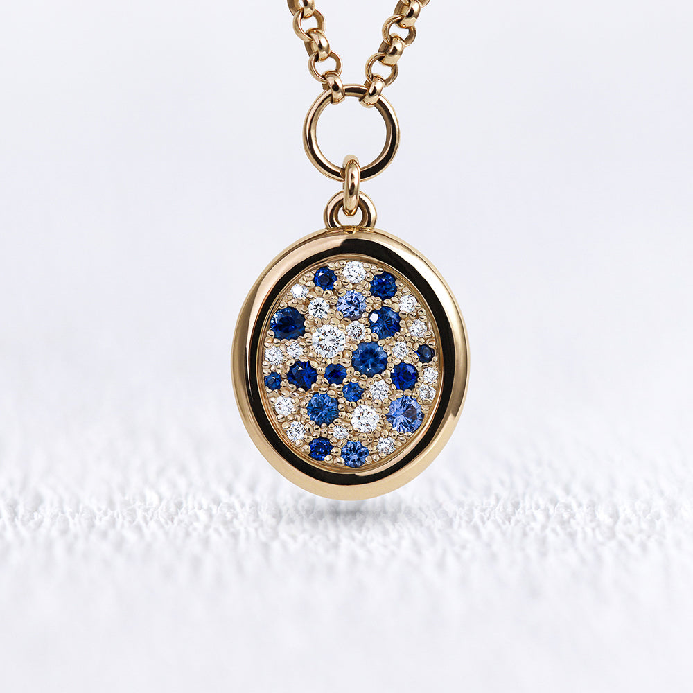 Pendentif Soluna saphirs bleus M - Deloison Paris