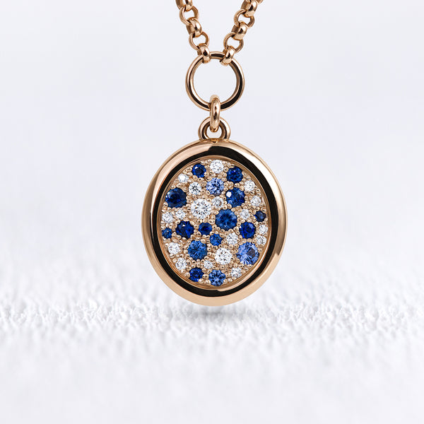 Pendentif Soluna saphirs bleus M - Deloison Paris