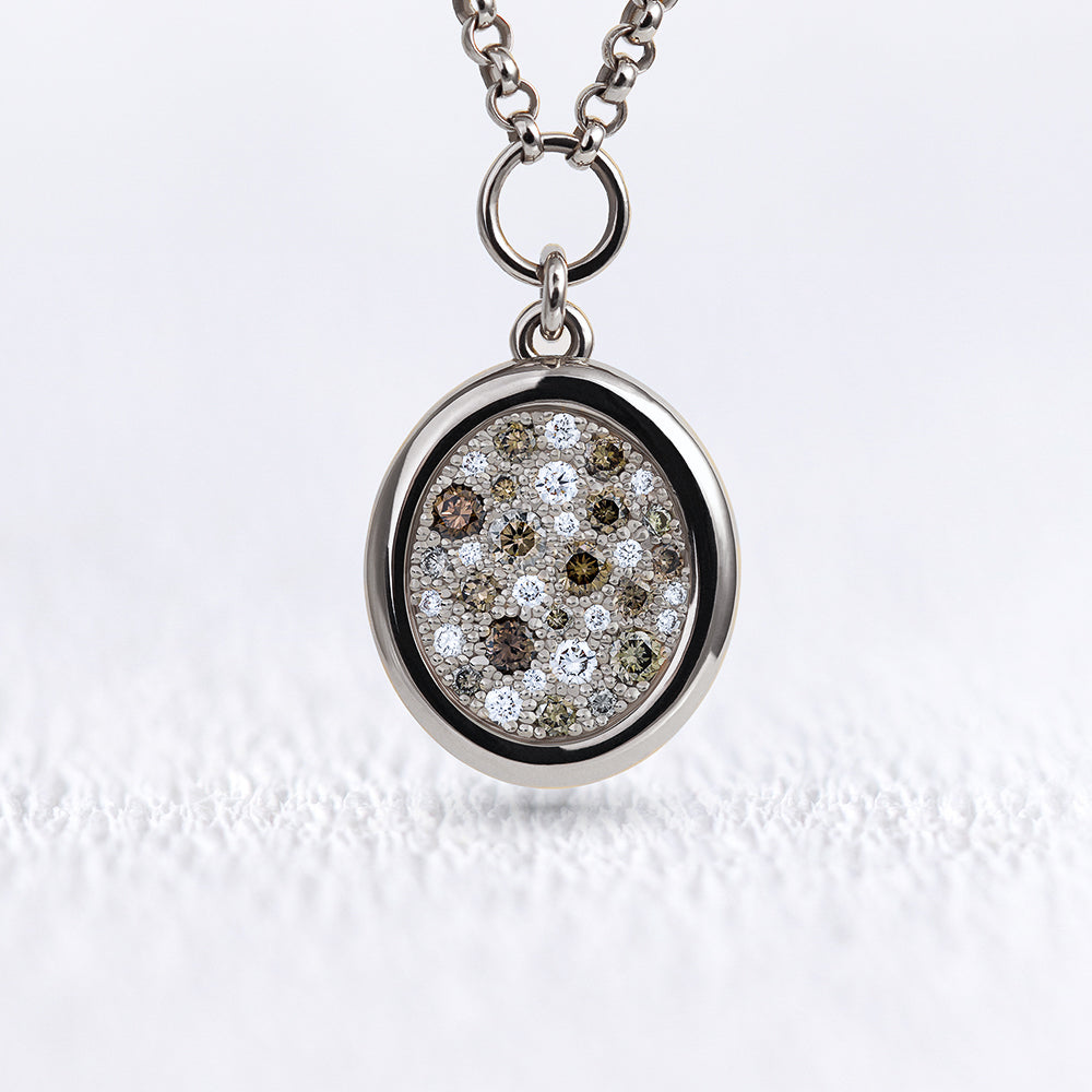 Pendentif Soluna diamants bruns M - Deloison Paris