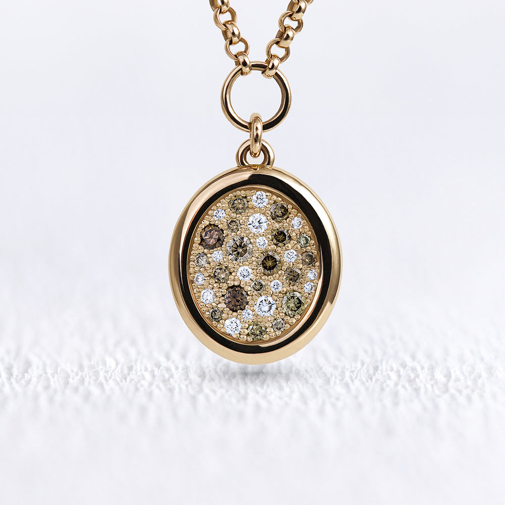 Pendentif Soluna diamants bruns M - Deloison Paris