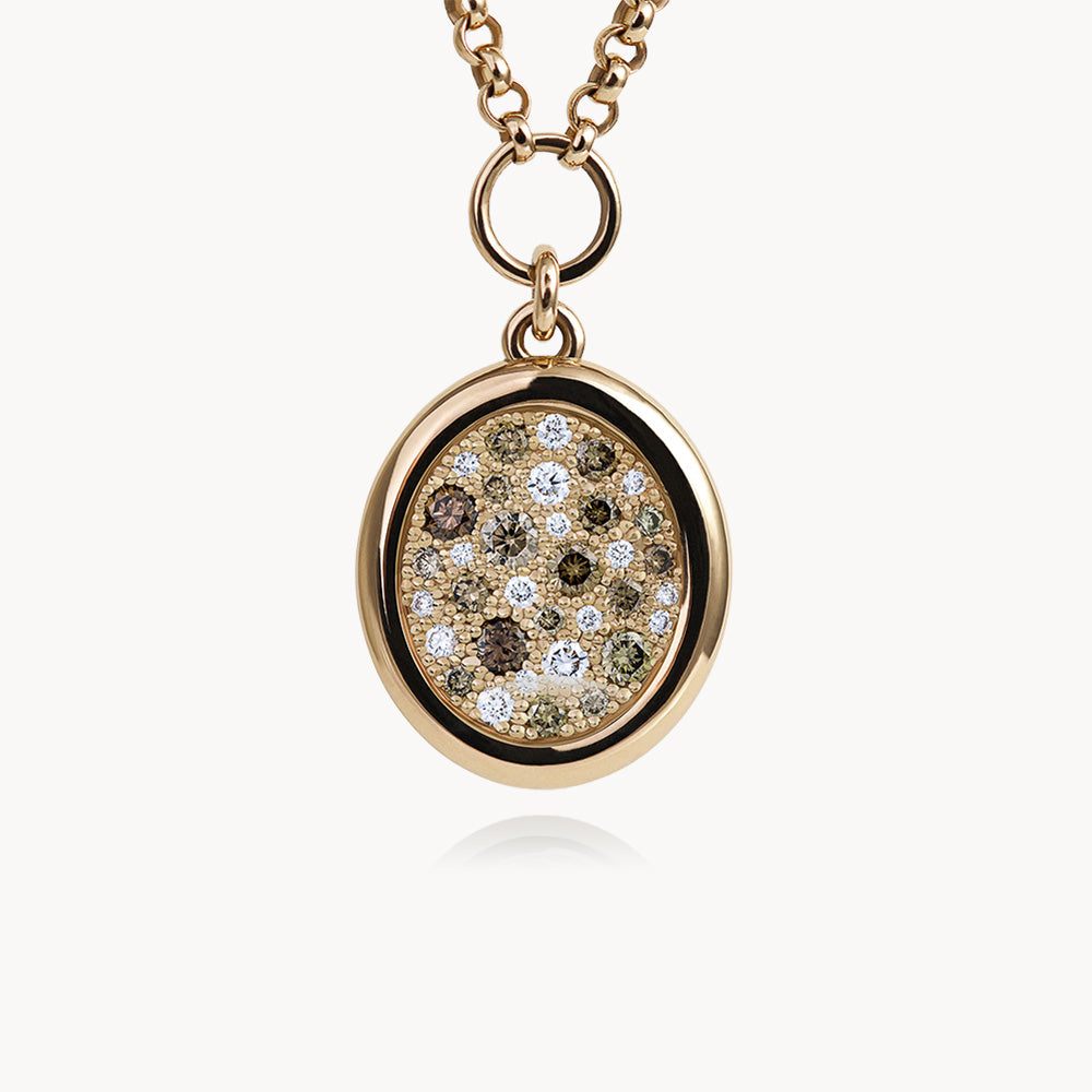 Pendentif Soluna diamants bruns M - Deloison Paris
