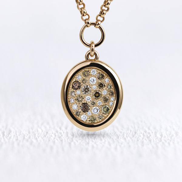 Pendentif Soluna diamants bruns M - Deloison Paris