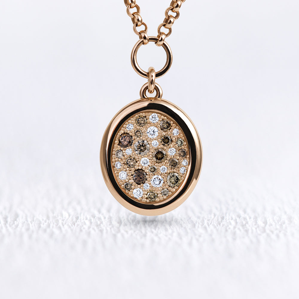Pendentif Soluna diamants bruns M - Deloison Paris