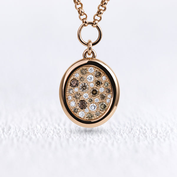 Pendentif Soluna diamants bruns M - Deloison Paris