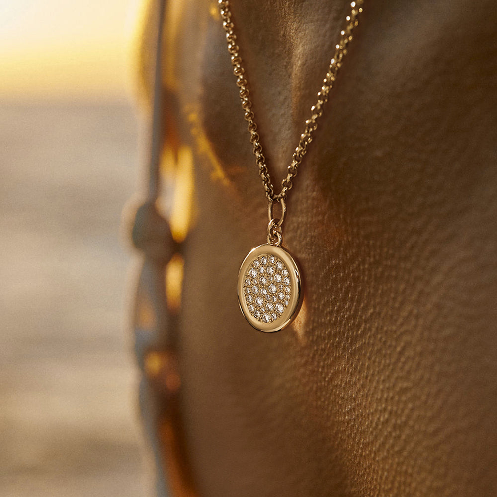 Pendentif Soluna saphirs roses et verts M - Deloison Paris