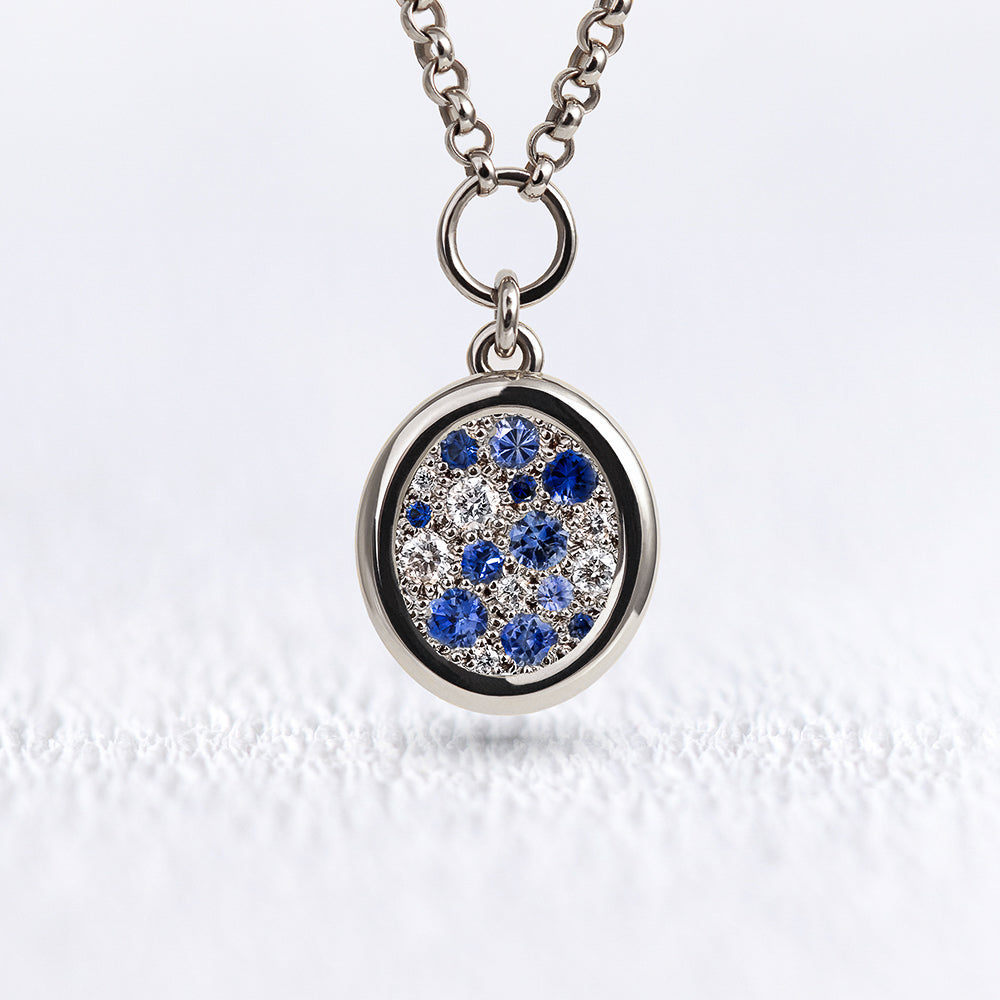 Pendentif Soluna saphirs bleus S - Deloison Paris