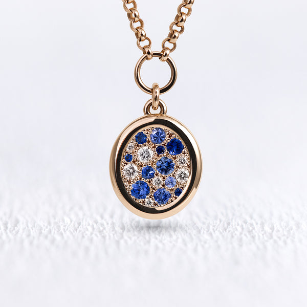 Pendentif Soluna saphirs bleus S - Deloison Paris