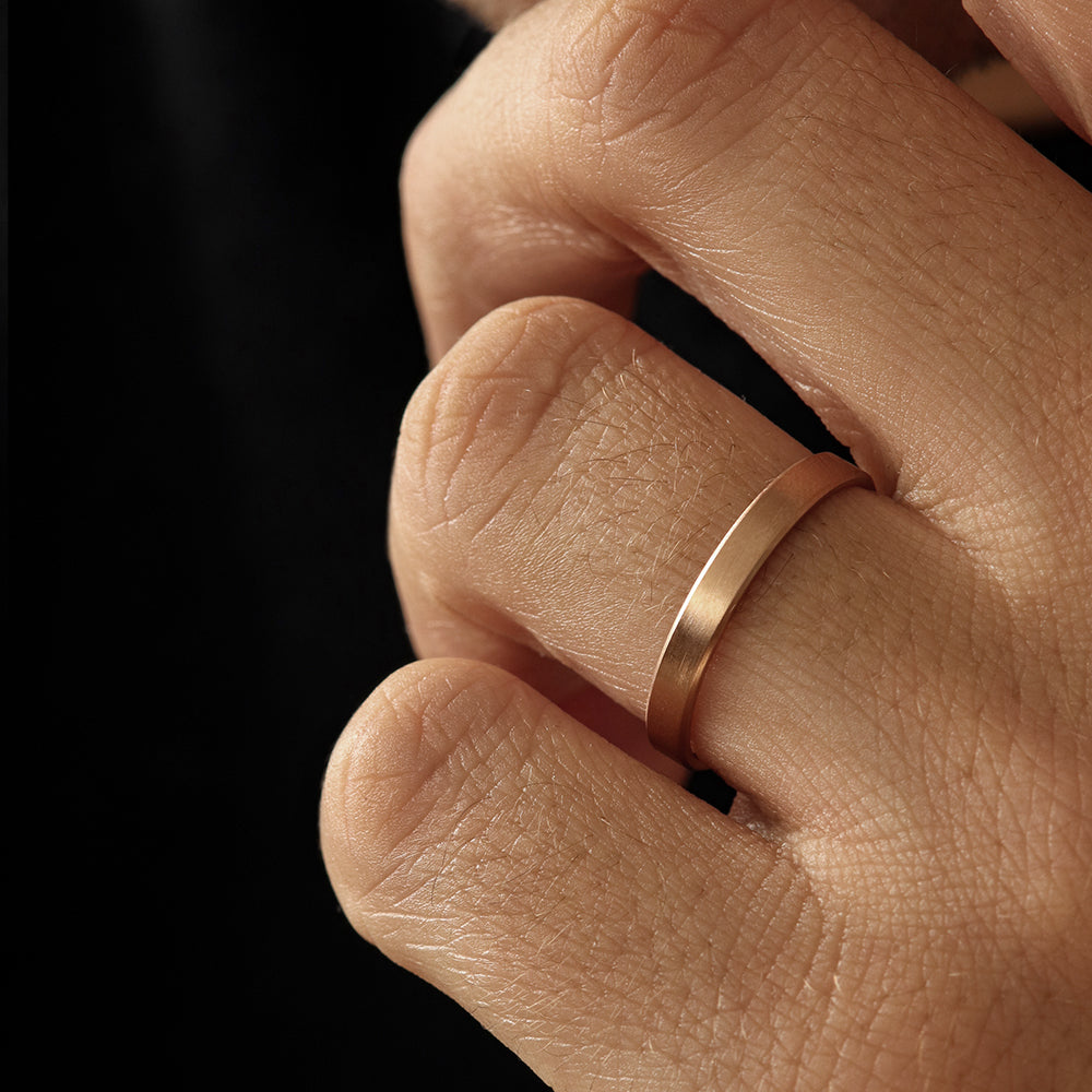 Or Rose Alliance Homme Originale Bague Pour Homme En Or Rose Et