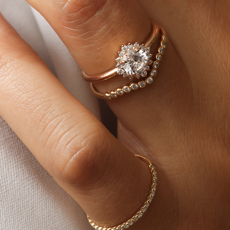 Bague de fiançailles marguerite en or et diamants | Deloison Paris
