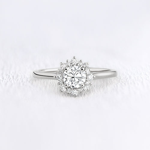 Bague marguerite diamant or blanc - Deloison Paris