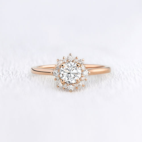 Bague marguerite diamant or rose - Deloison Paris