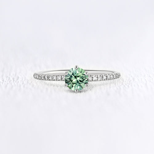 Bague saphir vert et diamants en or 18 carats | Deloison Paris