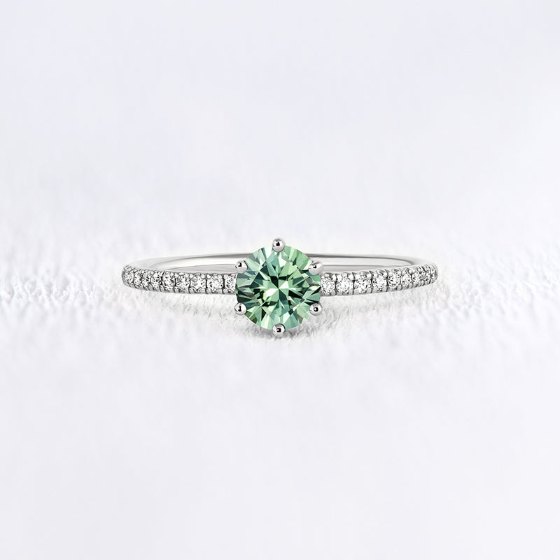 Bague saphir vert et diamants en or 18 carats | Deloison Paris