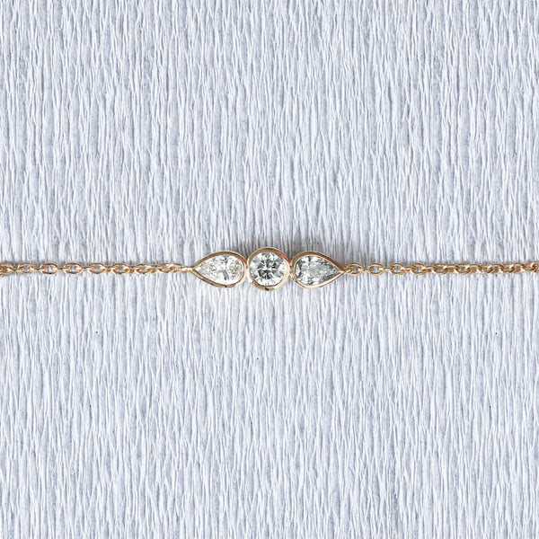 Bracelet en or 18 carats et diamant poires | Deloison Paris