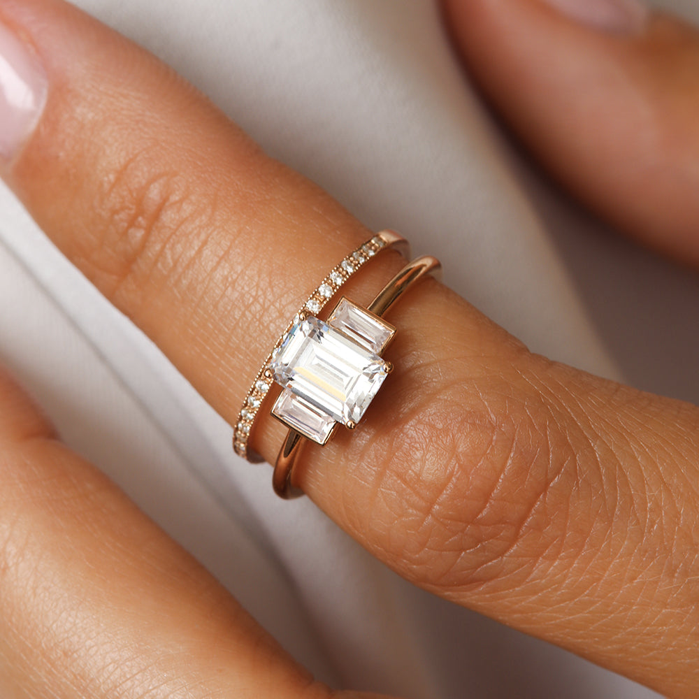 Bague de fiançailles art déco en or et diamants Deloison Paris