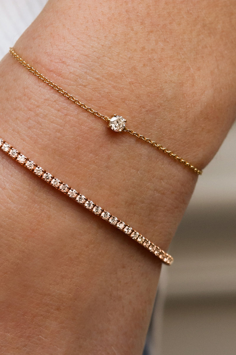 Bracelet en or 18 carats et diamant rond milgrain | Deloison Paris