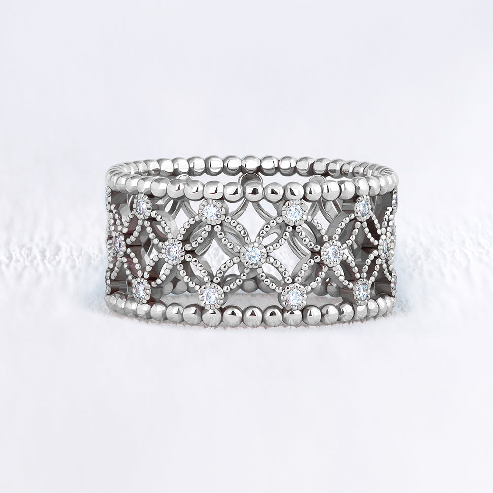 Bague bandeau or et diamants - Deloison Paris