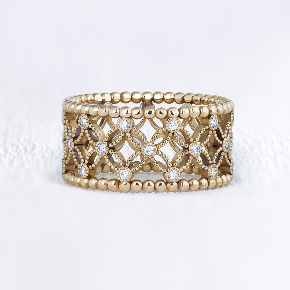Bague bandeau or et diamants - Deloison Paris