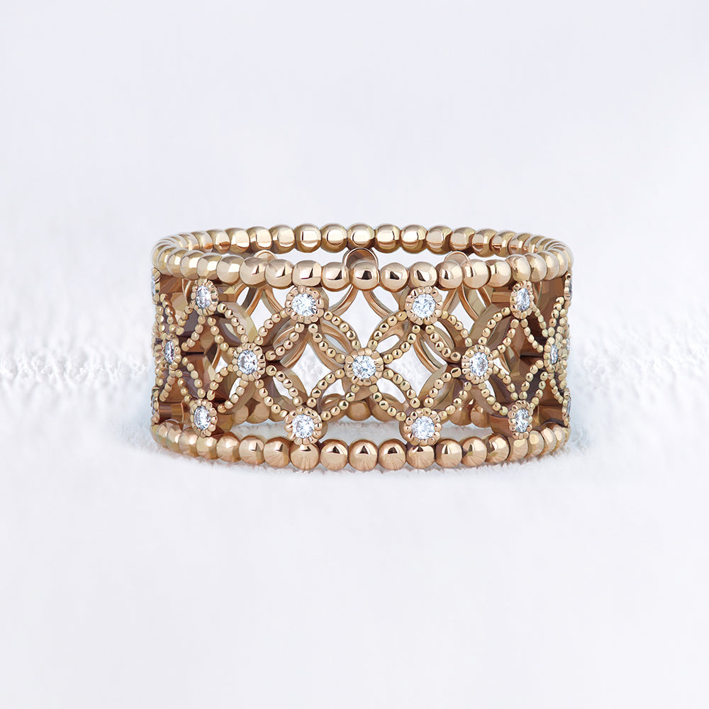 Bague bandeau or et diamants - Deloison Paris