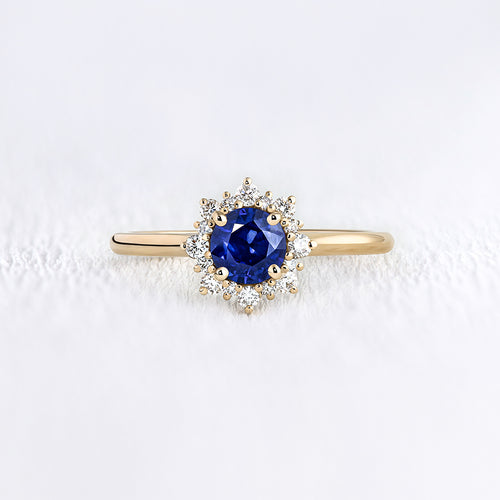 Bague marguerite saphir et diamants - Deloison Paris