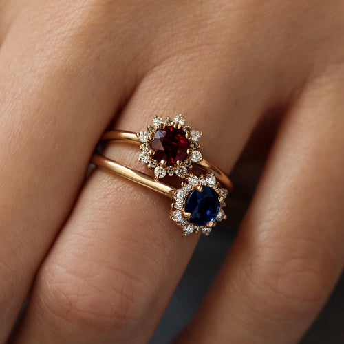 Bague marguerite saphir et diamants - Deloison Paris