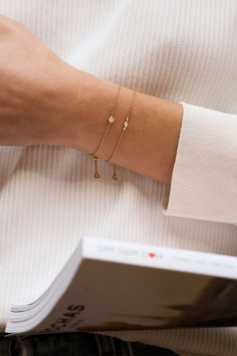 Bracelet en or 18 carats et diamant taille marquise | Deloison Paris