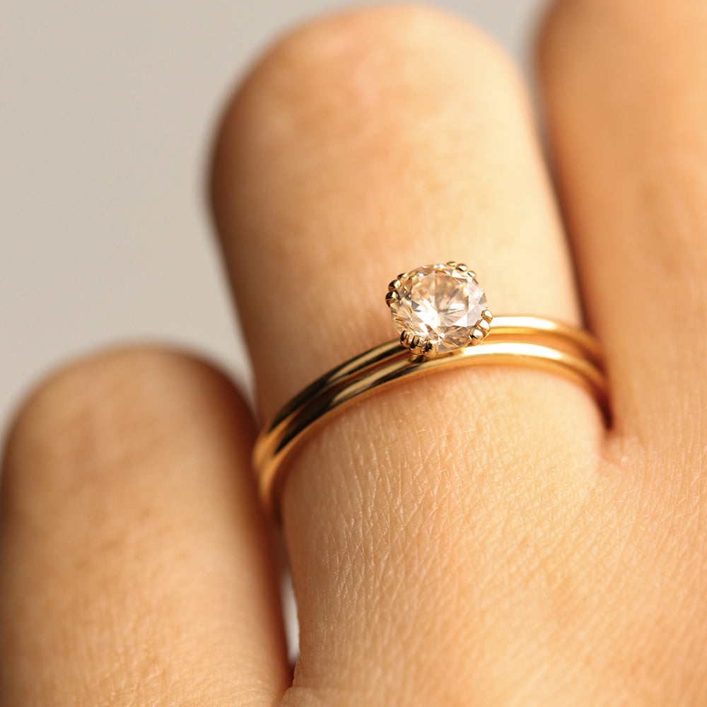 Bague de fiançailles solitaire diamant et or 18 cts | Deloison Paris